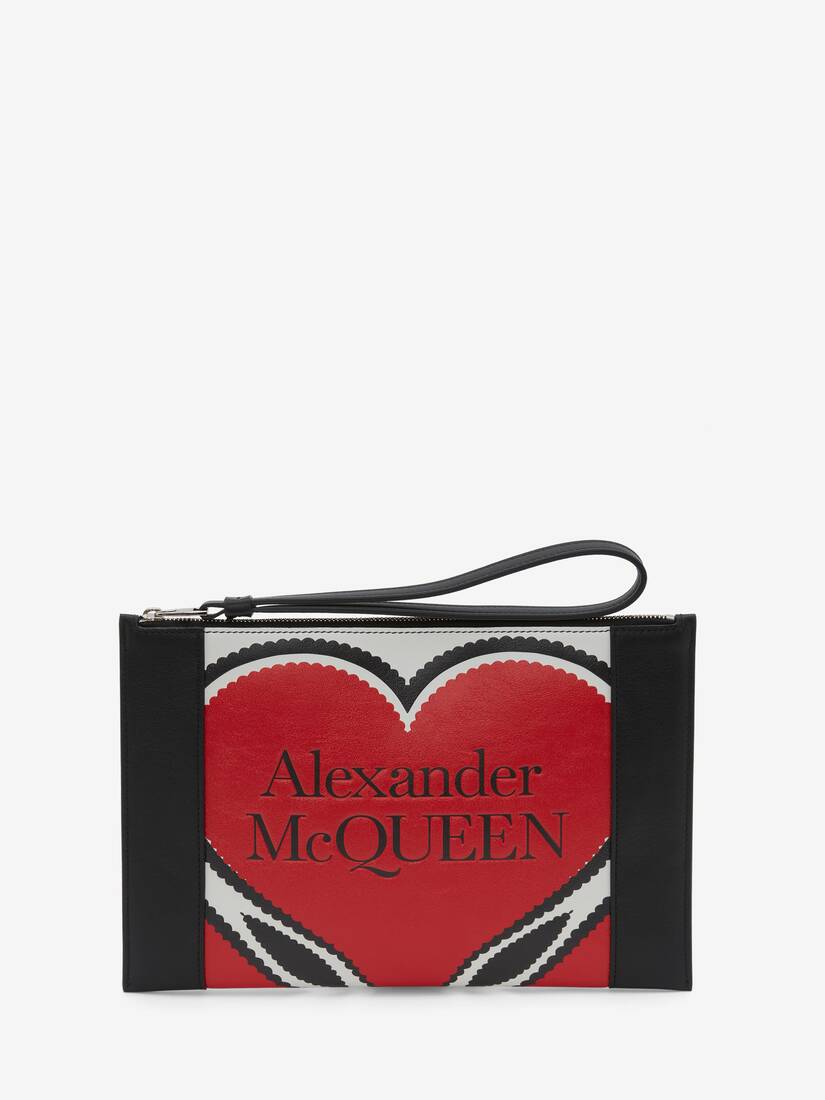 Carteras Alexander McQueen Signature Pouch Mujer - Negros/Rojos - Mexico 648-LHUCFT